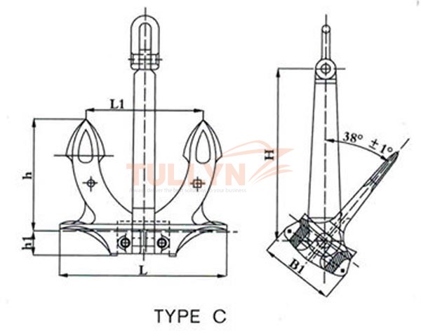 Type C Hall Anchor Drawing
