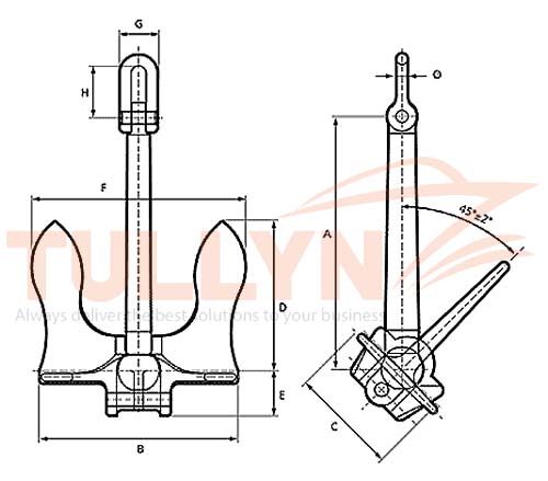 Baldt Anchor Stockless Anchor Drawing