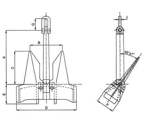 High Holding Power AC-14 SB Anchor Drawing