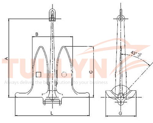 Snug Stowing Anchor Drawing