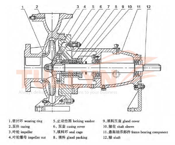 IR Series Centrifugal Hot Liquid Transfer Chemical Pump