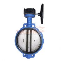 Worm Gear Wafer Soft Seal Butterfly Valve